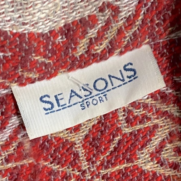 Vintage Seasons Sport Red Full Front Zip Jacquard Vest M - Picture 6 of 12